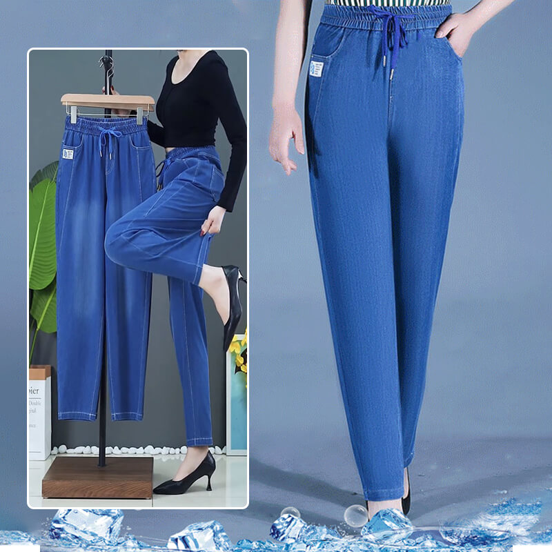 👖Damskie dżinsy casual z jedwabiu lodowego