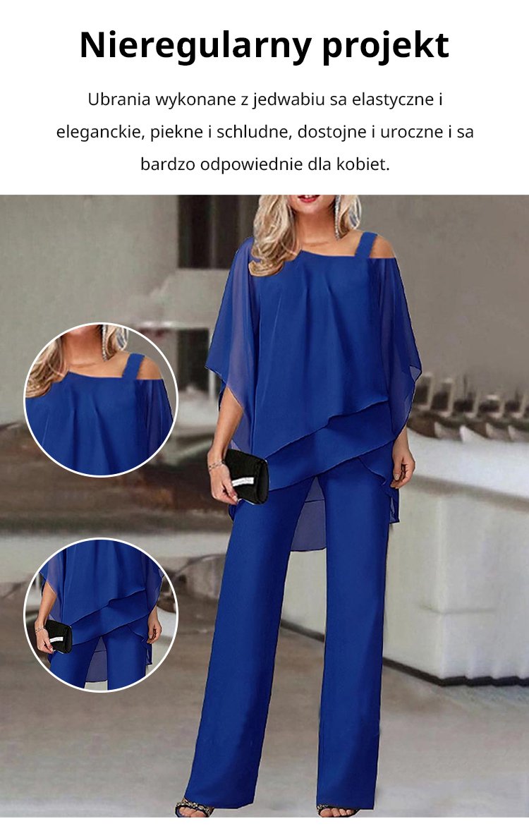 👗 Luźny, nieregularny kombinezon damski – modny i wygodny