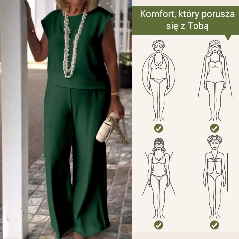 😍Dwuczęściowy damski lniano-bawełniany top i spodnie