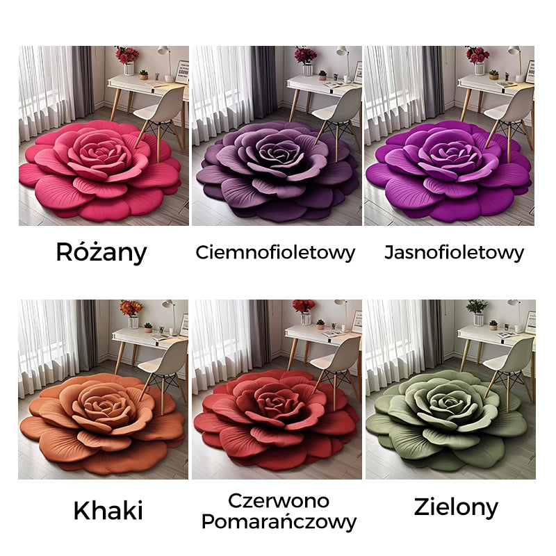 🌺Dywanik z Kwiatowym Pluszem i Ziemią Okrzemkową
