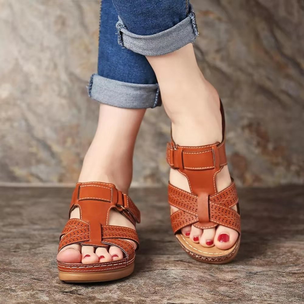 🌼【36-38】Skórzane sandały damskie Premium