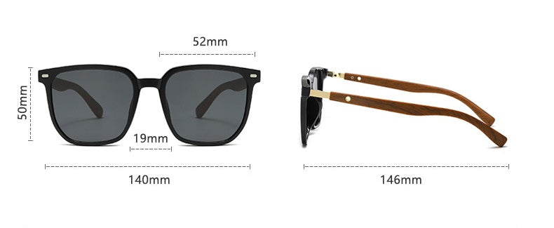 🛍️ Kwadratowe okulary przeciwsłoneczne Unisex - drewniane oprawki i soczewki polaryzacyjne w miejskim stylu 🏙️