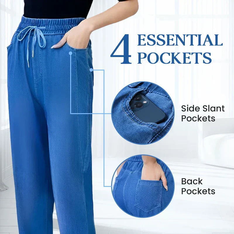 👖Damskie dżinsy casual z jedwabiu lodowego