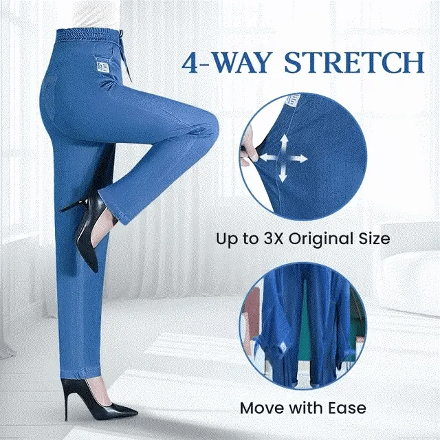 👖Damskie dżinsy casual z jedwabiu lodowego