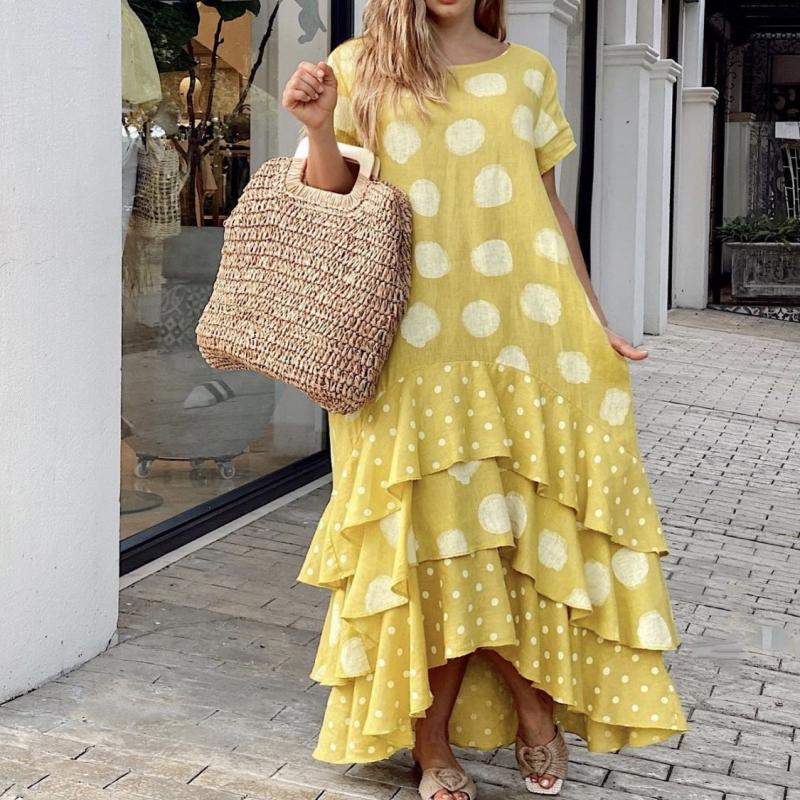✨2024 Sukienka Swing Maxi z nadrukiem w kropki👗