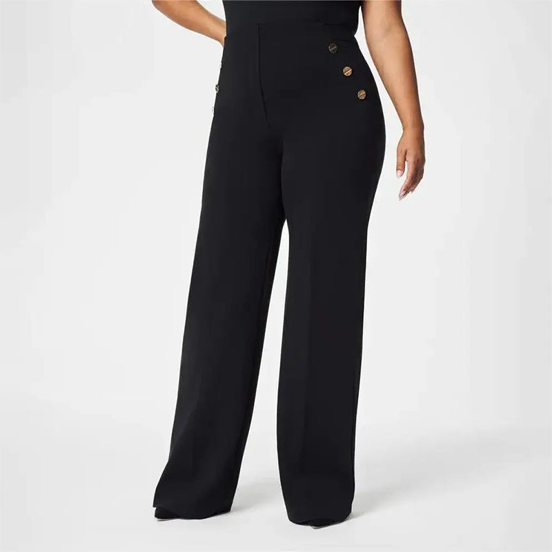 🙆♀️ Gorąca wyprzedaż 🔥 Damskie spodnie Plus Size z wysokim stanem i szerokimi nogawkami