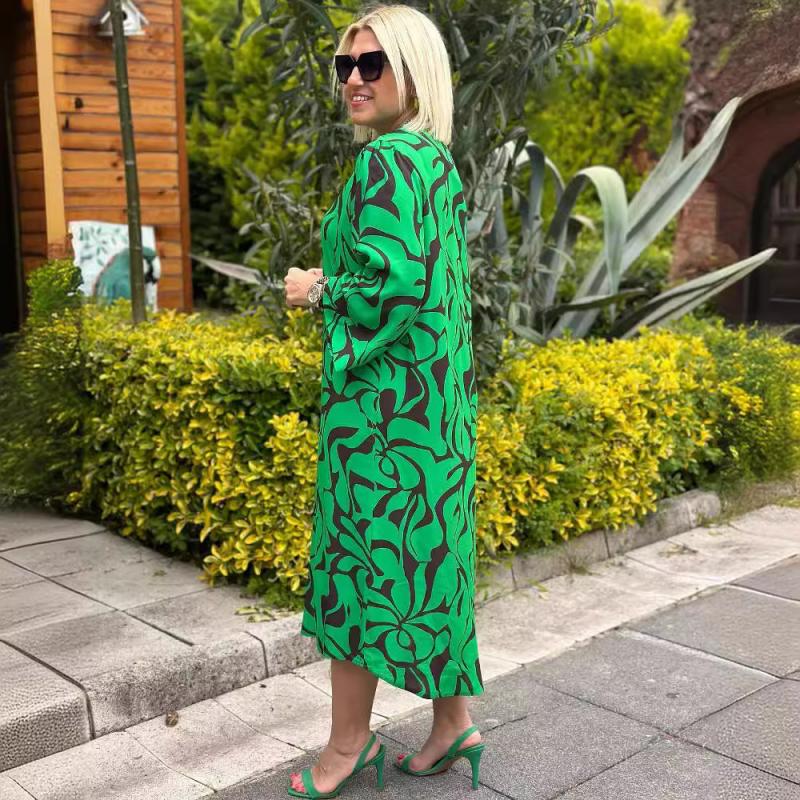 🌷Elegancka sukienka z nadrukiem dla kobiet plus size🌟