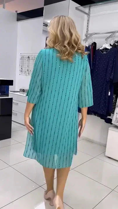 💝Modna sukienka z okrągłym dekoltem dla kobiet✨