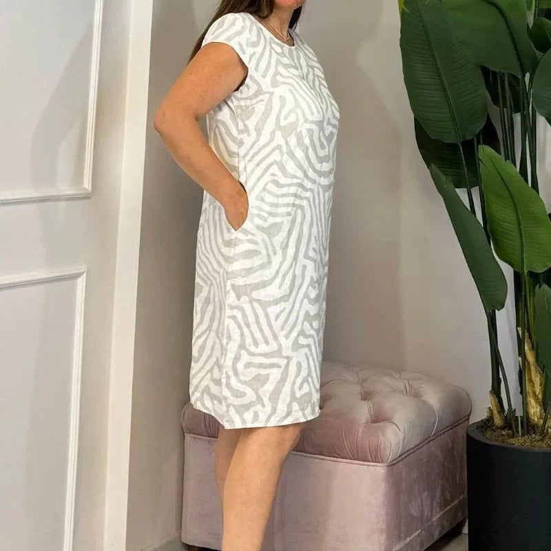 Boho Vintage Casualowa sukienka z nadrukiem👗
