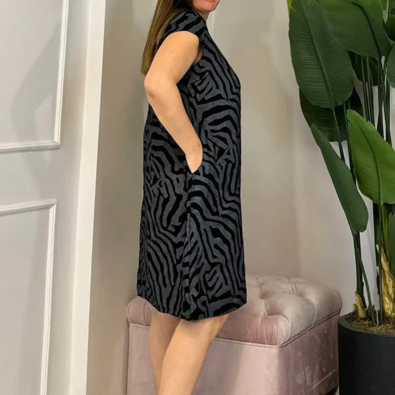 Boho Vintage Casualowa sukienka z nadrukiem👗