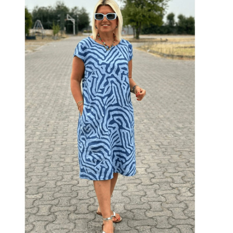 Boho Vintage Casualowa sukienka z nadrukiem👗
