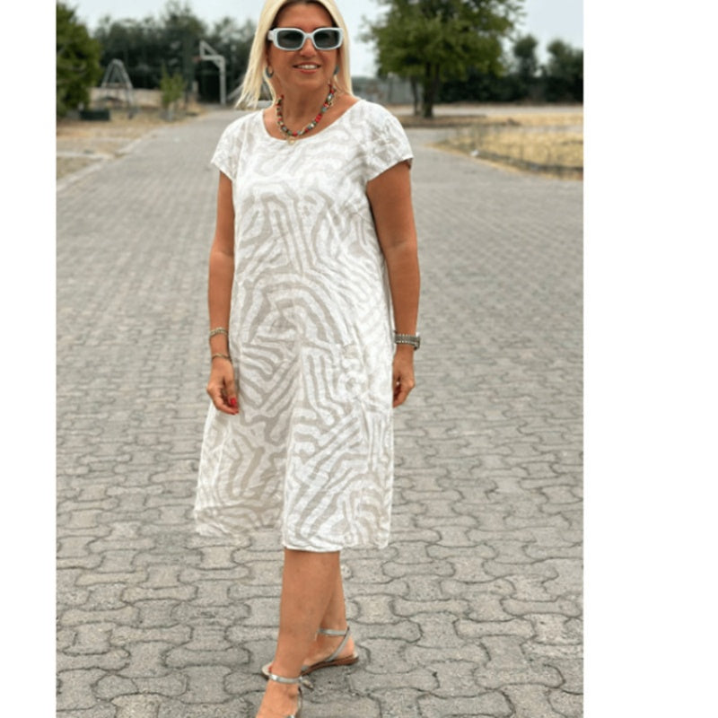 Boho Vintage Casualowa sukienka z nadrukiem👗