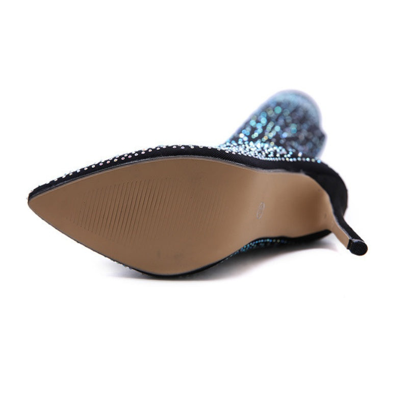 【✨2025 NOWE PRODUKTY】👢WYSOKIE BUTY DAMSKIE Z BŁYSZCZĄCYM KRYSZTAŁEM GÓRSKIM