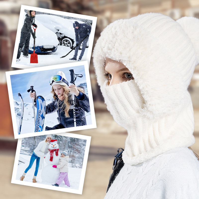 ✨OFERTA ZIMOWA💖 DAMSKA ZIMOWA JEDNOCZĘŚCIOWA DZIANINOWA CZAPKA SZALIK MASKA
