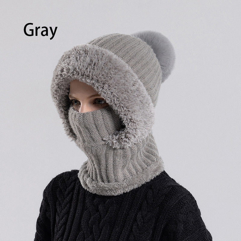 ✨OFERTA ZIMOWA💖 DAMSKA ZIMOWA JEDNOCZĘŚCIOWA DZIANINOWA CZAPKA SZALIK MASKA