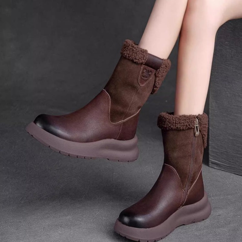 👢 MODNE DAMSKIE BOTKI ZAPINANE NA ZAMEK Z GRUBĄ PODSZEWKĄ