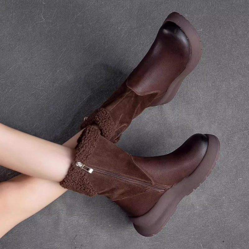 👢 MODNE DAMSKIE BOTKI ZAPINANE NA ZAMEK Z GRUBĄ PODSZEWKĄ