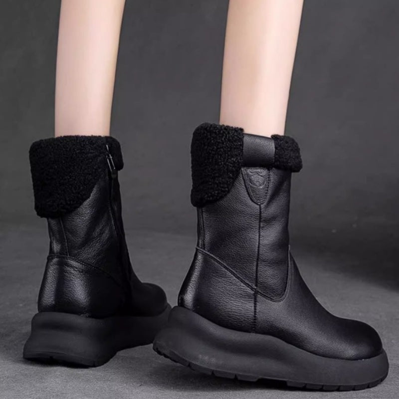 👢 MODNE DAMSKIE BOTKI ZAPINANE NA ZAMEK Z GRUBĄ PODSZEWKĄ