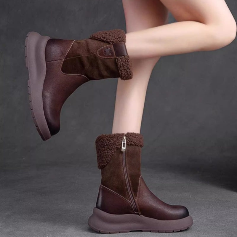 👢 MODNE DAMSKIE BOTKI ZAPINANE NA ZAMEK Z GRUBĄ PODSZEWKĄ