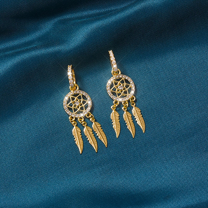【💞IDEALNY PREZENT】 KOLCZYKI Z KRYSZTAŁOWYMI ZAWIESZKAMI DREAMCATCHER
