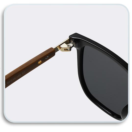 🛍️ Kwadratowe okulary przeciwsłoneczne Unisex - drewniane oprawki i soczewki polaryzacyjne w miejskim stylu 🏙️