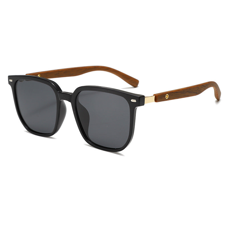 🛍️ Kwadratowe okulary przeciwsłoneczne Unisex - drewniane oprawki i soczewki polaryzacyjne w miejskim stylu 🏙️