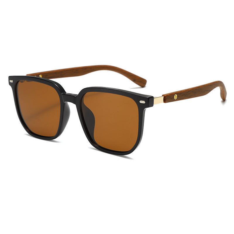 🛍️ Kwadratowe okulary przeciwsłoneczne Unisex - drewniane oprawki i soczewki polaryzacyjne w miejskim stylu 🏙️