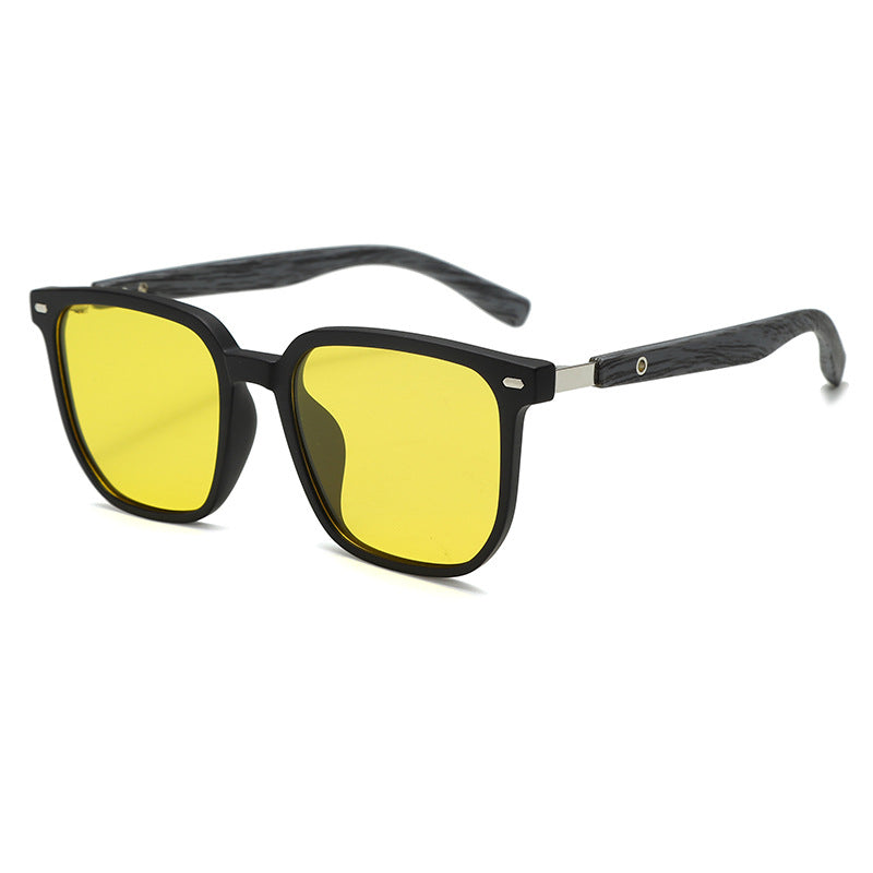 🛍️ Kwadratowe okulary przeciwsłoneczne Unisex - drewniane oprawki i soczewki polaryzacyjne w miejskim stylu 🏙️