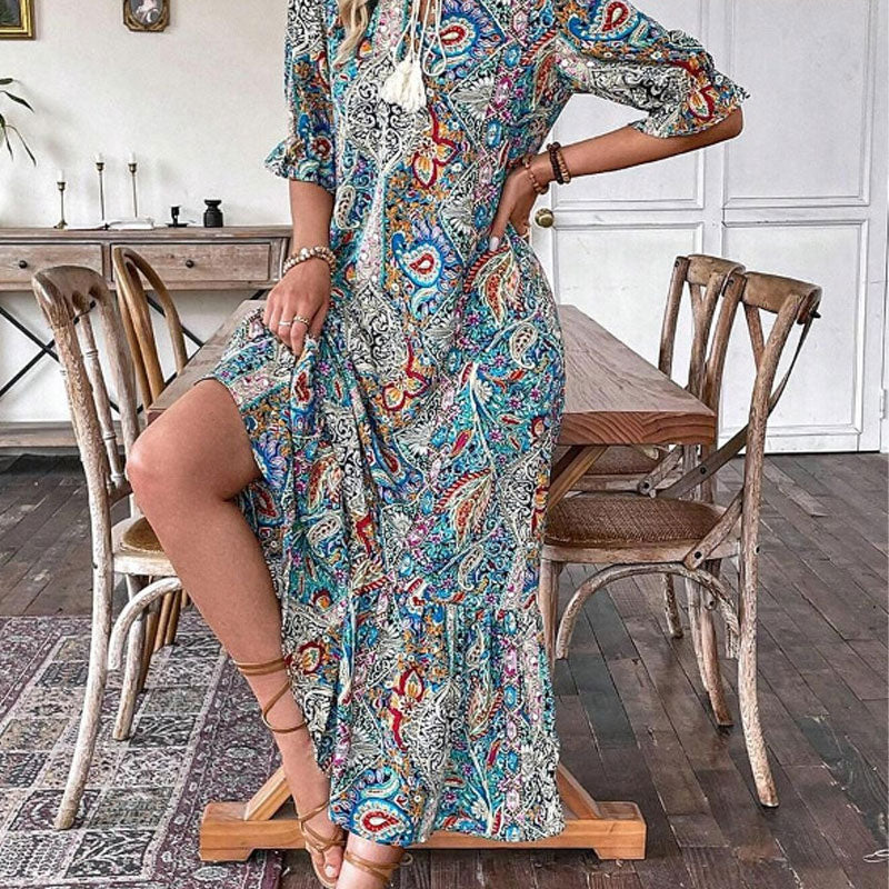 💥OFERTY LETNIE 40% ZNIŻKI【M-2XL】🌸Letnie sukienki damskie w kwiaty