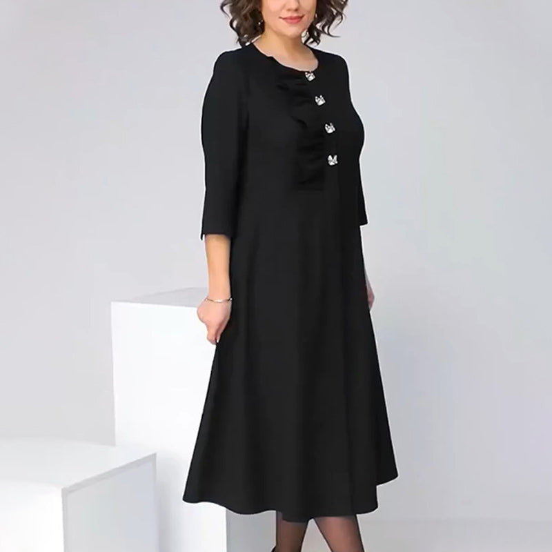 💕【S-4XL】 Czarna elegancka sukienka