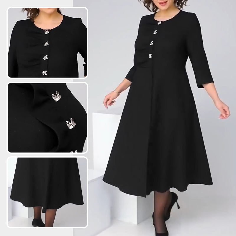 💕【S-4XL】 Czarna elegancka sukienka
