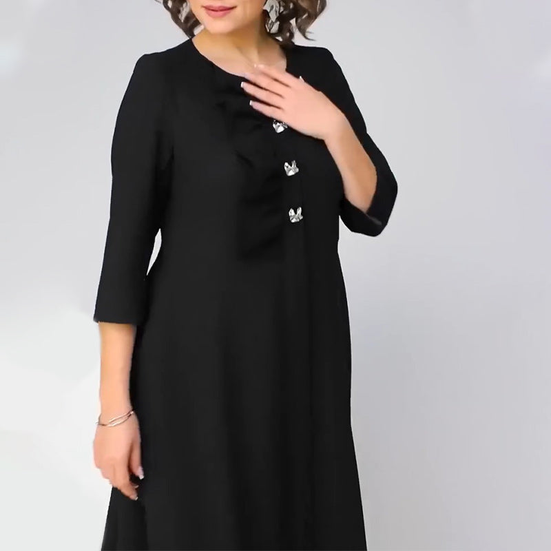 💕【S-4XL】 Czarna elegancka sukienka