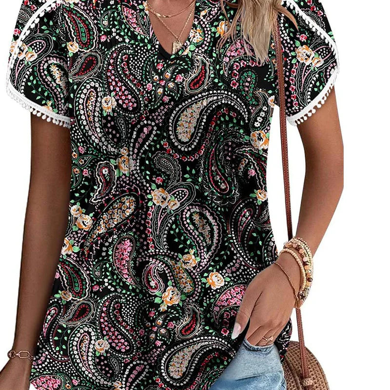 🌸【S-4XL】Damska koszulka z krótkim rękawem z nadrukiem