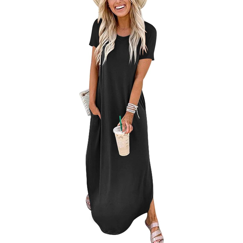 【S-2XL】Wygodna luźna sukienka w jednolitym kolorze🌸