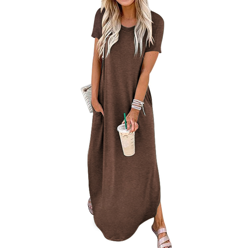 【S-2XL】Wygodna luźna sukienka w jednolitym kolorze🌸