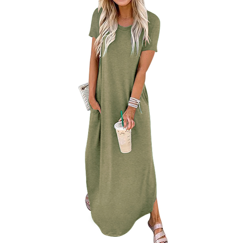 【S-2XL】Wygodna luźna sukienka w jednolitym kolorze🌸