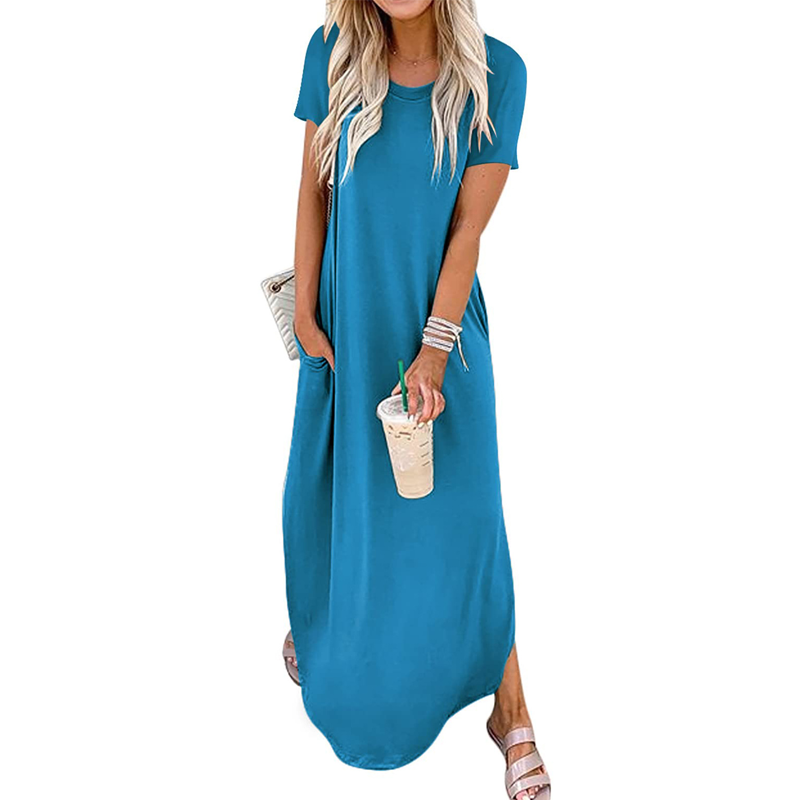 【S-2XL】Wygodna luźna sukienka w jednolitym kolorze🌸