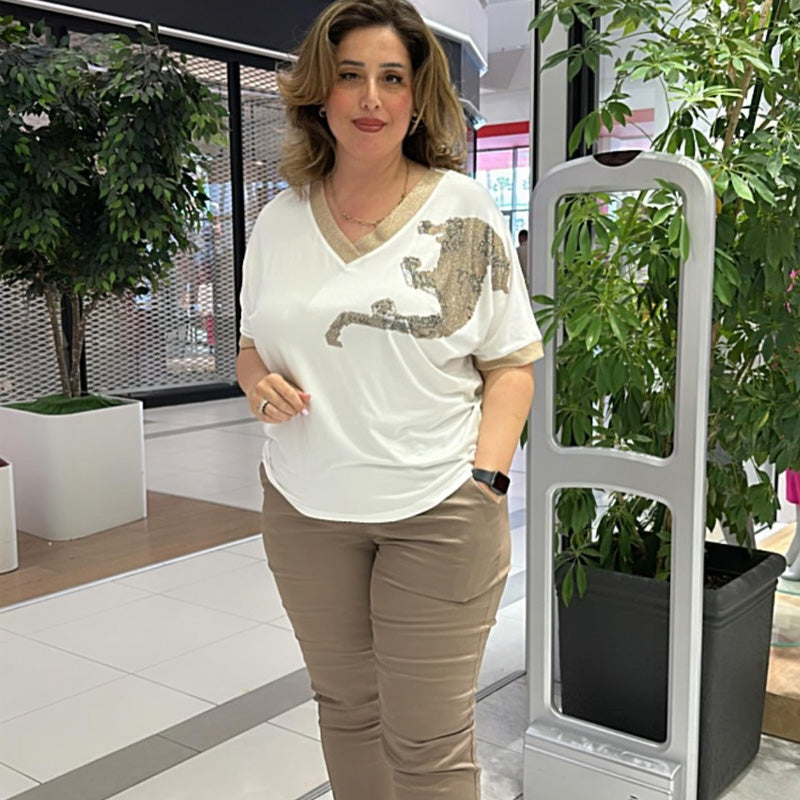 💞Elegancki damski top z nadrukiem