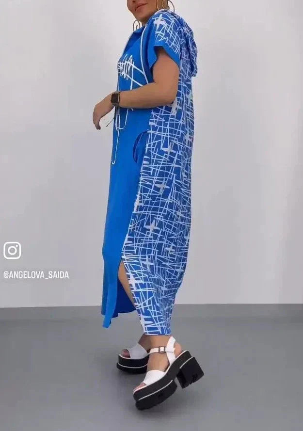 ✨Zapinana na zamek sukienka maxi z kapturem