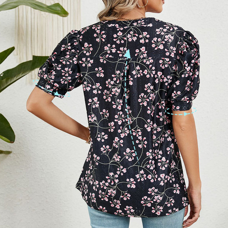 🌸Damski letni top z nadrukiem V-neck