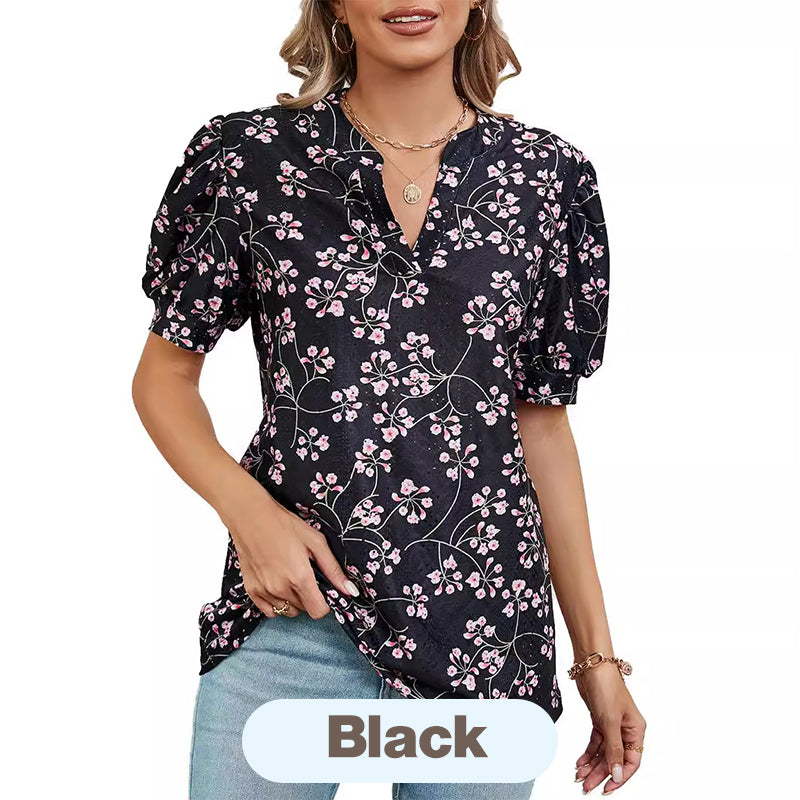 🌸Damski letni top z nadrukiem V-neck