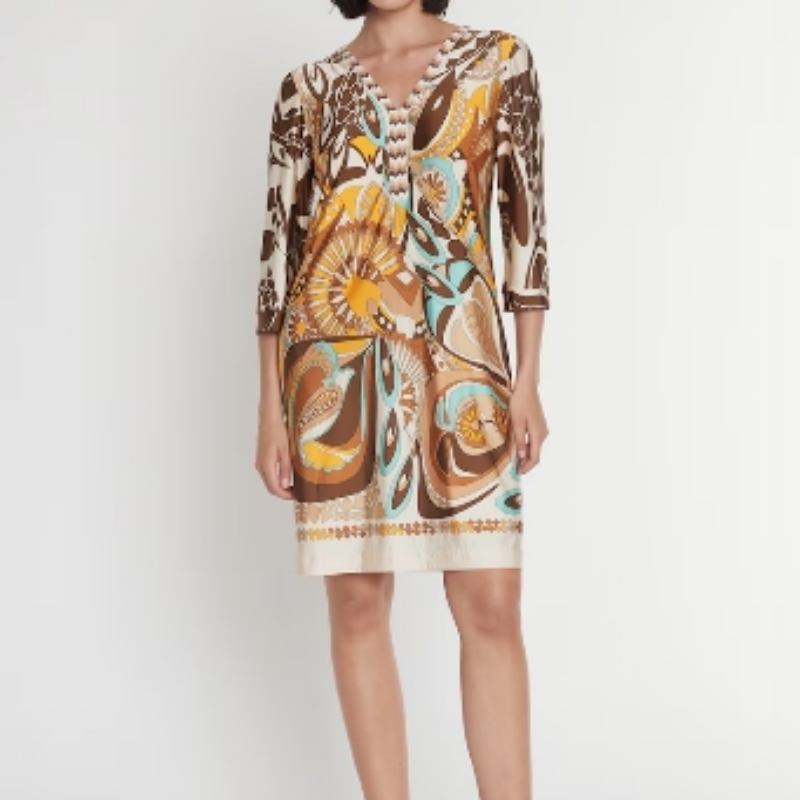 👗 Elegancka sukienka damska Seven z rozciętymi rękawami i dekoltem w szpic