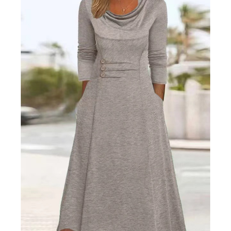 💖Damskie bawełniane sukienki w jednolitym kolorze ze sznurkiem👗