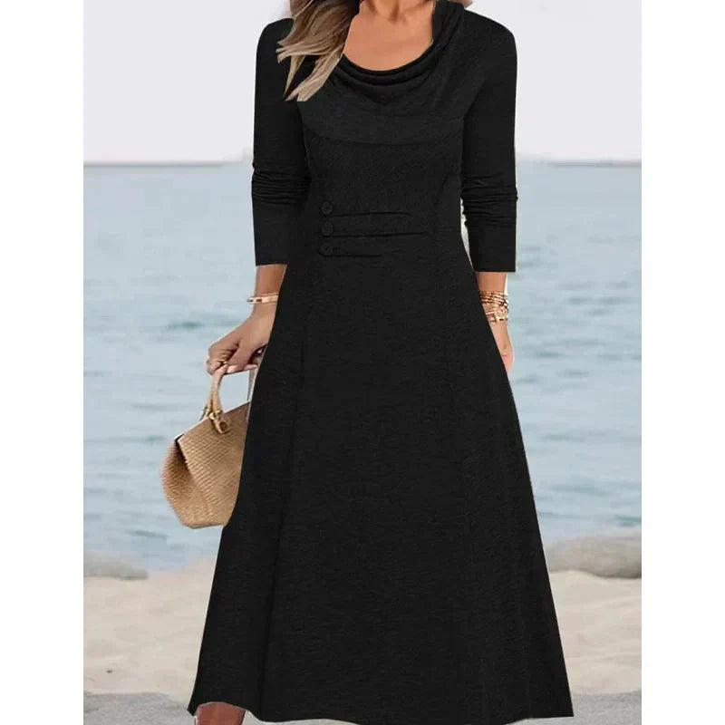 💖Damskie bawełniane sukienki w jednolitym kolorze ze sznurkiem👗