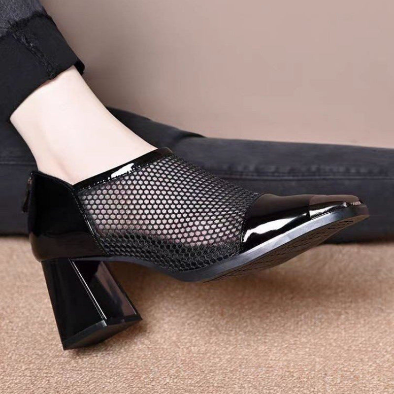 👠Chunky damskie buty na obcasie w stylu siatkowym