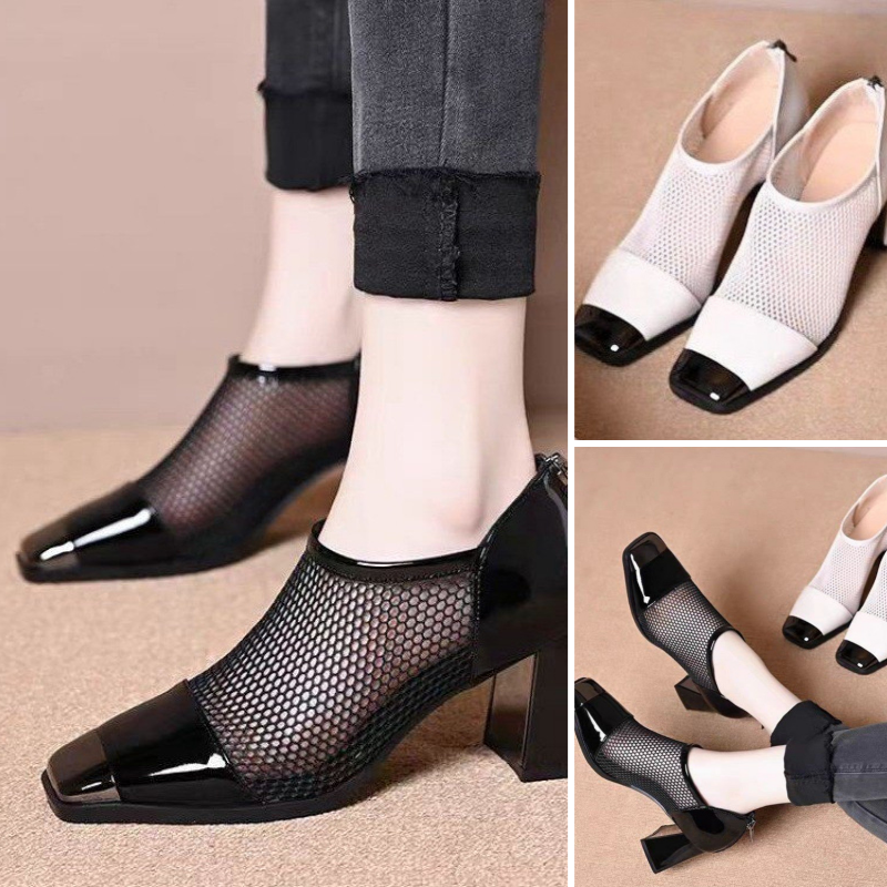 👠Chunky damskie buty na obcasie w stylu siatkowym