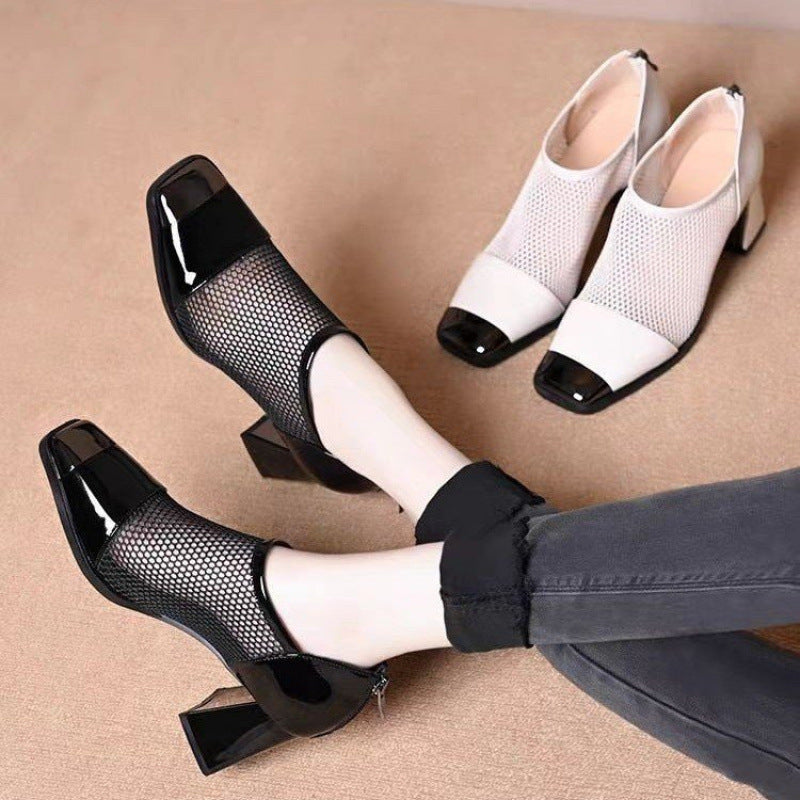👠Chunky damskie buty na obcasie w stylu siatkowym