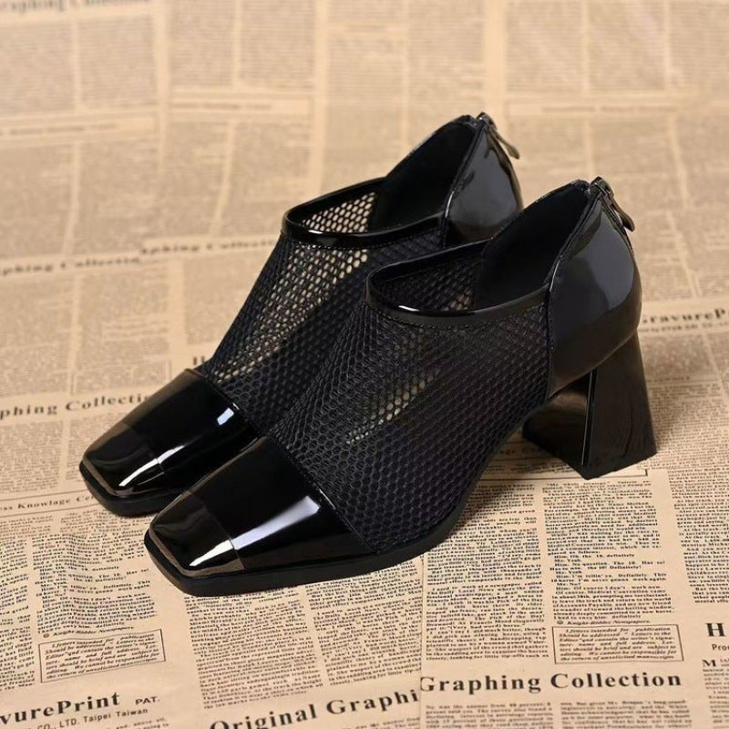 👠Chunky damskie buty na obcasie w stylu siatkowym