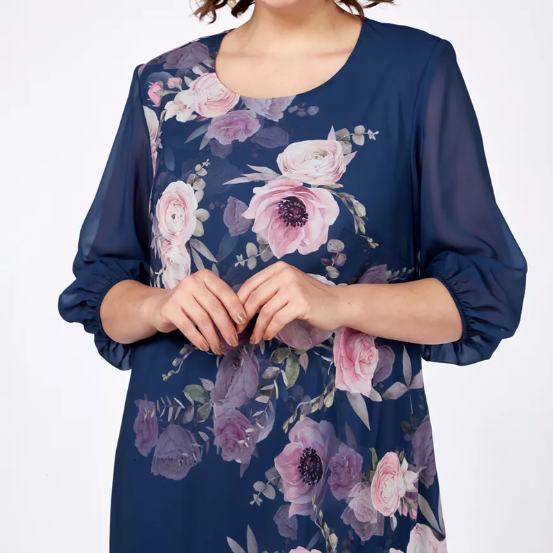 🌸Elegancka szyfonowa sukienka w kwiaty