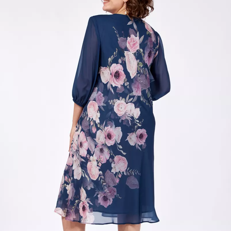 🌸Elegancka szyfonowa sukienka w kwiaty